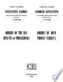 Orders of the day, minutes of proceedings