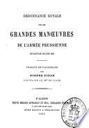 Ordonnance sur le grandes manoeuvres de l'arme'e prussienne en date du 29 juin 1861