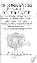 Ordonnances des rois de France de la troisième race