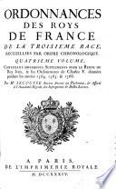 Ordonnances des rois de France de la troisième race