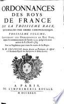 Ordonnances des rois de France de la troisième race