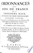 Ordonnances des rois de France de la troisième race