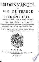 Ordonnances des rois de France de la troisième race