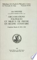 Organisations politiques et milieux de presse en régime censitaire