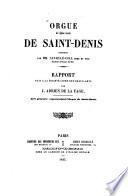 Orgue de l'église royale de Saint-Denis construit par M. M. Cavaillé-Coll père et fils
