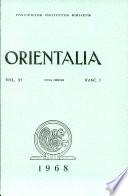 Orientalia: Vol. 37