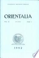 Orientalia: Vol. 51