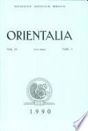 Orientalia: Vol.59