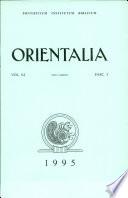 Orientalia: Vol.64