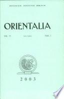 orientalia Vol.72