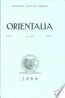 Orientalia: Vol. 77, No. 3