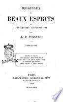 Originaux et beaux esprits de l'Angleterre contemporaine par E. D. Forgues