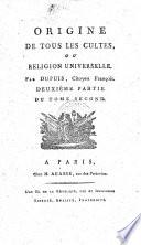 Origine de tous les cultes ou religion universelle