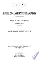 Origine des familles canadiennes-françaises