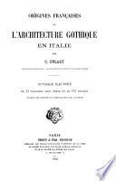 Origines françaises de l'architecture gothique en Italie