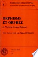 Orphisme et Orphée