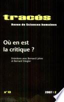 Où en est la critique?