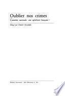 Oublier nos crimes