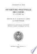 Ouverture solennelle des cours
