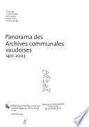 Panorama des archives communales vaudoises, 1401-2003