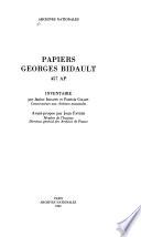 Papiers Georges Bidault, 457 AP