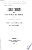 Papiers secrets brulés dans l'incendie des Tuileries