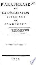 Paraphrase De La Déclaration Guerriere De Condorcet