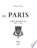 Paris républicain, 1871-1914