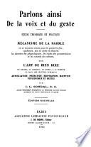 Parlons ainsi de la voix et du geste