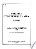 Paroisse Ste-Thérèse d'Avila, 1789-1899
