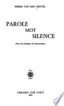 Parole, mot, silence