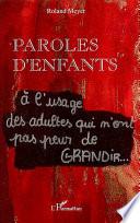 Paroles d'enfants