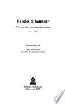Paroles d'honneur