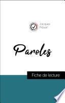 Paroles de Jacques Prévert (fiche de lecture de référence)