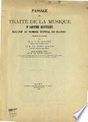 Passage du Traité de la musique d'Aristide Quintilien relatif au nombre nuptial de Platon