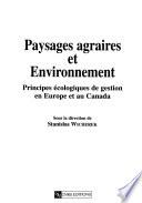 Paysages agraires et environnement