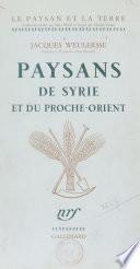 Paysans de Syrie et du Proche-Orient