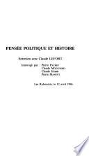 Pensée politique et histoire