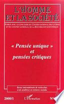 Pensée unique et pensées critiques