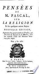 Pensées de M. Pascal