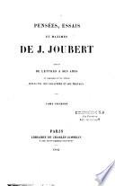 Pensees, essais et maximes de J. Joubert