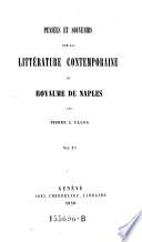 Pensées et souvenirs sur la littérature contemporaine du Royaume de Naples