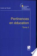Pertinences en éducation