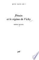 Pétain et le régime de Vichy
