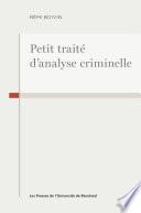 Petit traité d'analyse criminelle