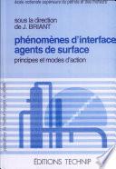 Phénomènes d'interface. Agents de surface