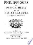 Philippiques ... avec des remarques. 2. ed