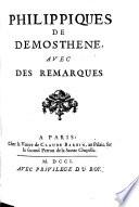 Philippiques avec des remarques (par Tourreil)
