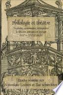 Philologie Et Théâtre