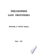 Philosopher sans frontières